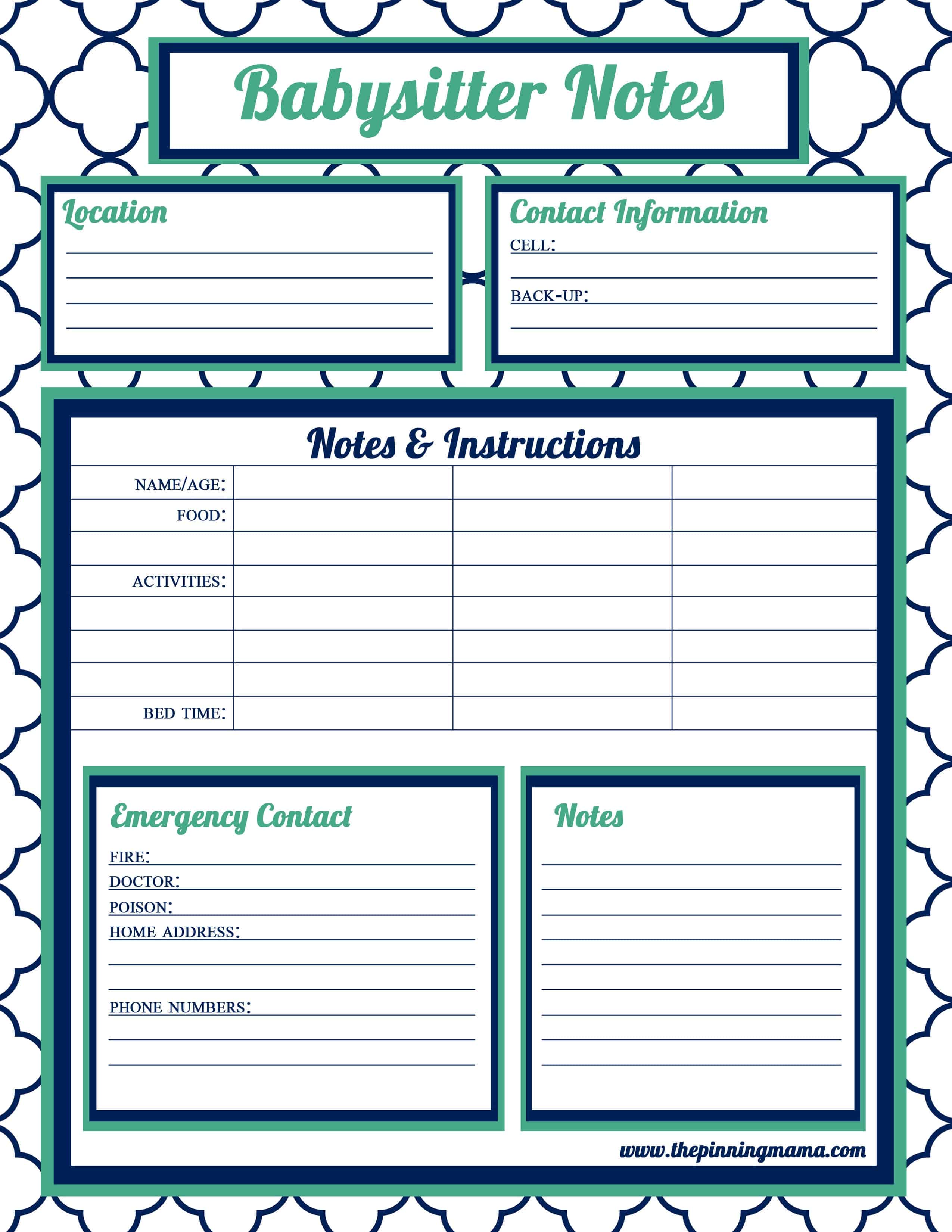 Nothing Found For Babysitter Information Printable