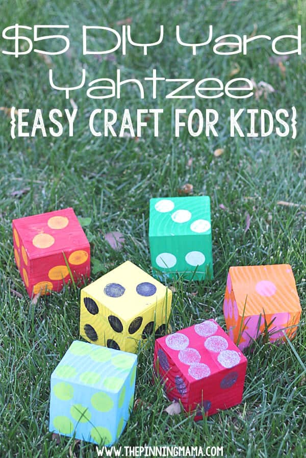 These DIY Yard Dice make playing games like yahtzee a fun outdoor family activity for the summer!  