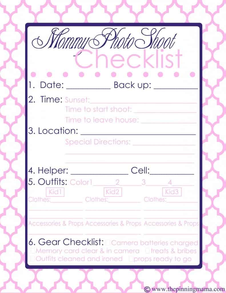 Free printable photo planner