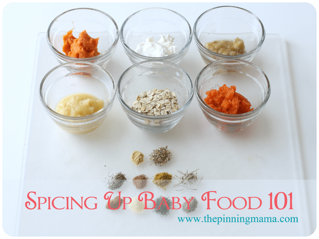 spices for babies, spice up baby food, flavor baby food, baby purees, spices in purees