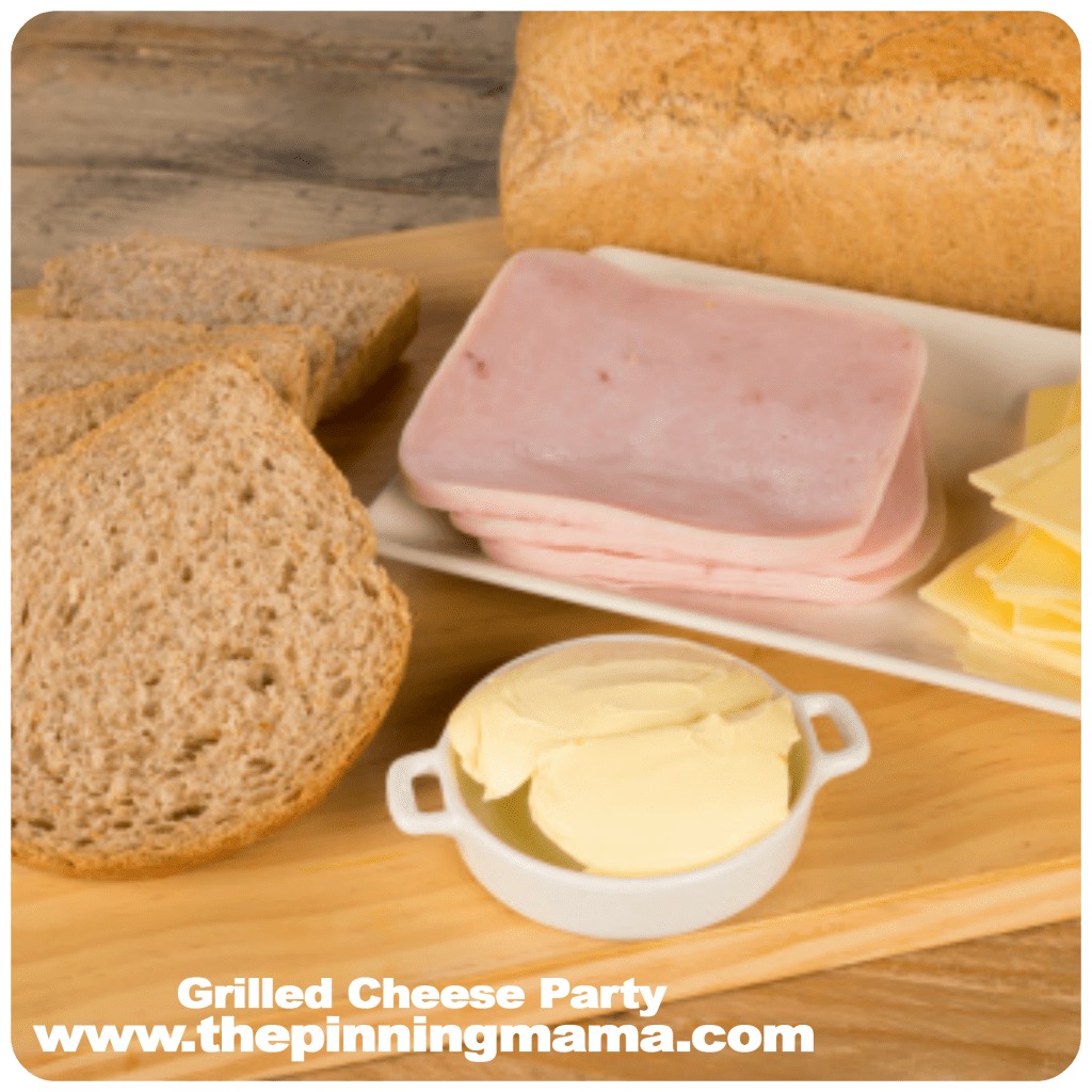 grilled cheese party, group party ideas, interactive dinner, grilled cheese sandwich, yummy party idea, cooking for a crowd, host a party