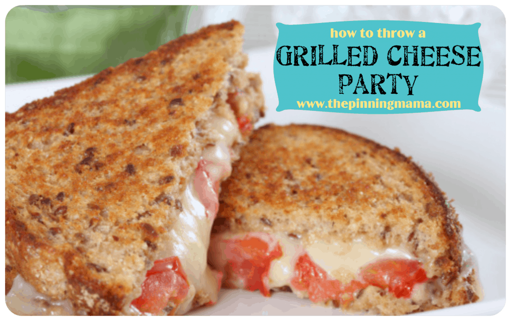 grilled cheese party, group party ideas, interactive dinner, grilled cheese sandwich, yummy party idea, cooking for a crowd, host a party