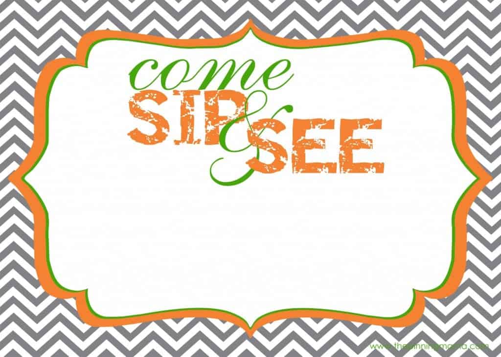 Free baby shower, sip and see invitation www.thepinningmama.com