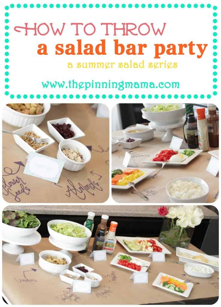 summer salad series, free labels, free place cards, salad bar party, salad ideas, summer salads, group parties