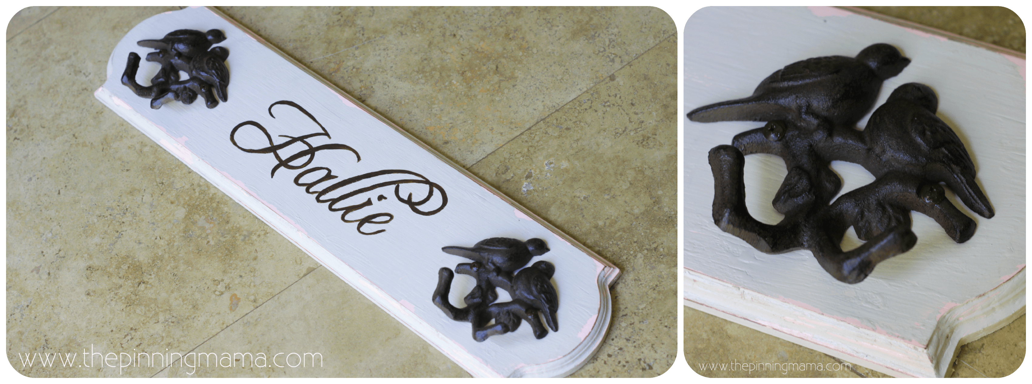 How to make a hanging bow board organizer by www.thepinningmama.com