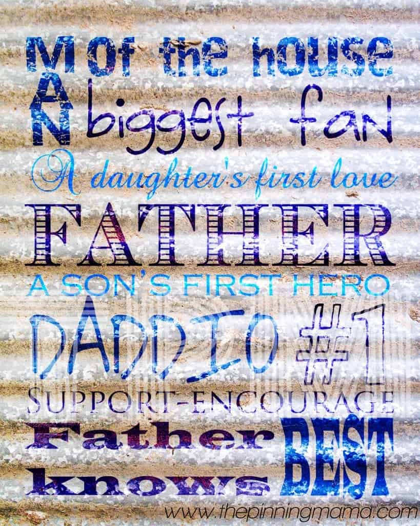 Free Father's Day Printable Subway Art