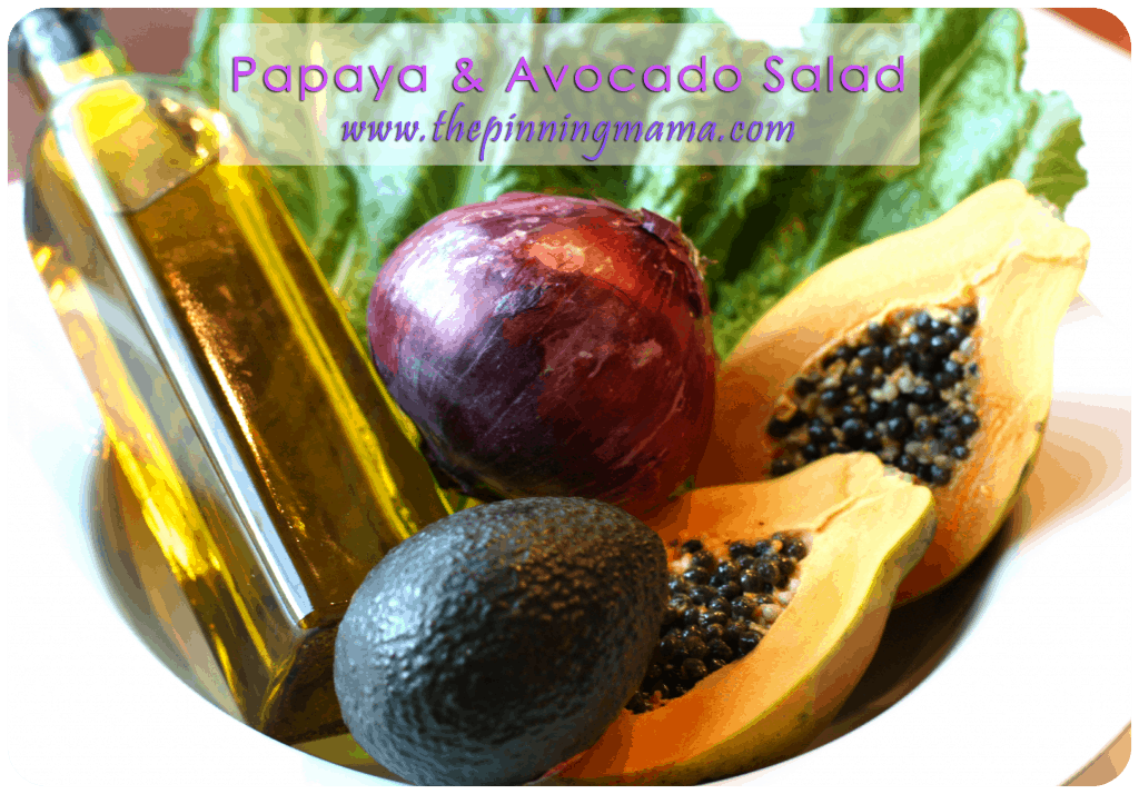 Papaya and Avocado Salad with Papaya Seed Dressing. www.thepinningmama.com