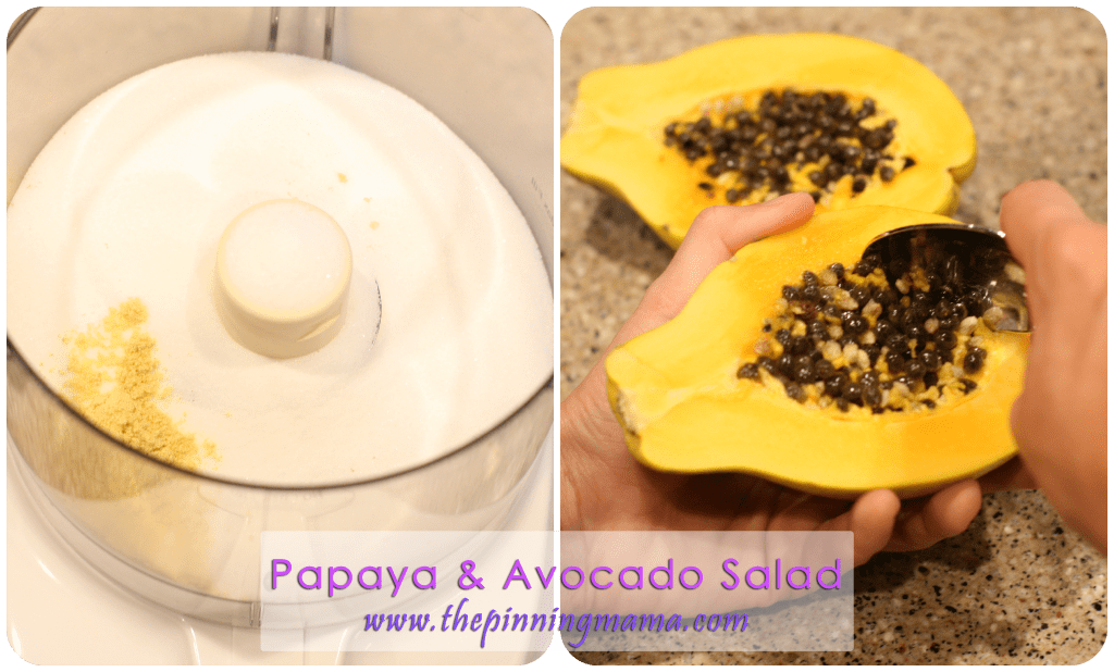 Papaya and Avocado Salad with Papaya Seed Dressing. www.thepinningmama.com