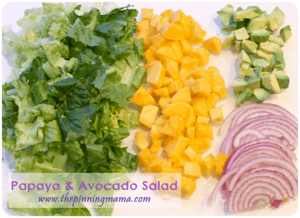 Papaya and Avocado Salad with Papaya Seed Dressing. www.thepinningmama.com