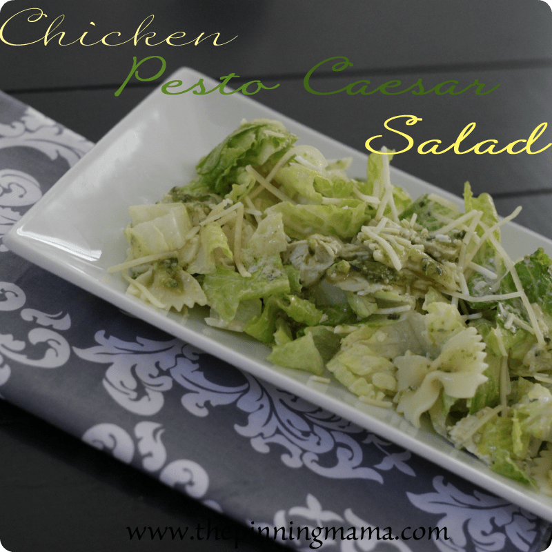 {Summer Salads} Chicken Pesto Caesar Salad by www.thepinningmama.com