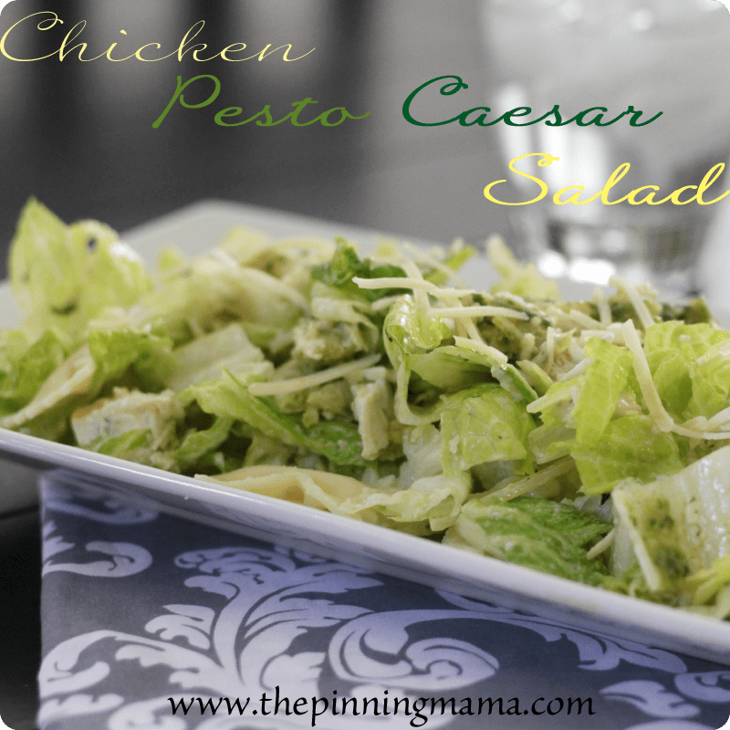 {Summer Salads} Chicken Pesto Caesar Salad by www.thepinningmama.com