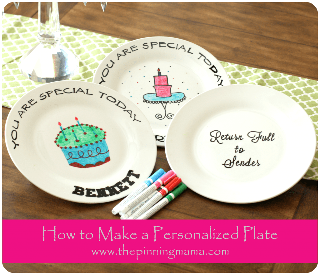 DIY How to Make a Personalized Birthday Plate www.thepinningmama.com