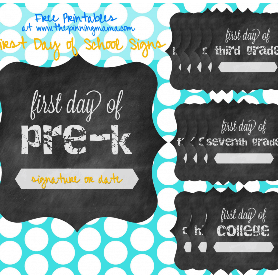 First day of school printable collection www.thepinningmama.com