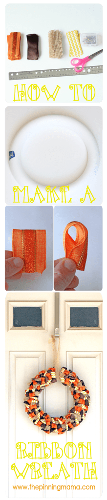 how to make a ribbon wreath www.thepinningmama.com