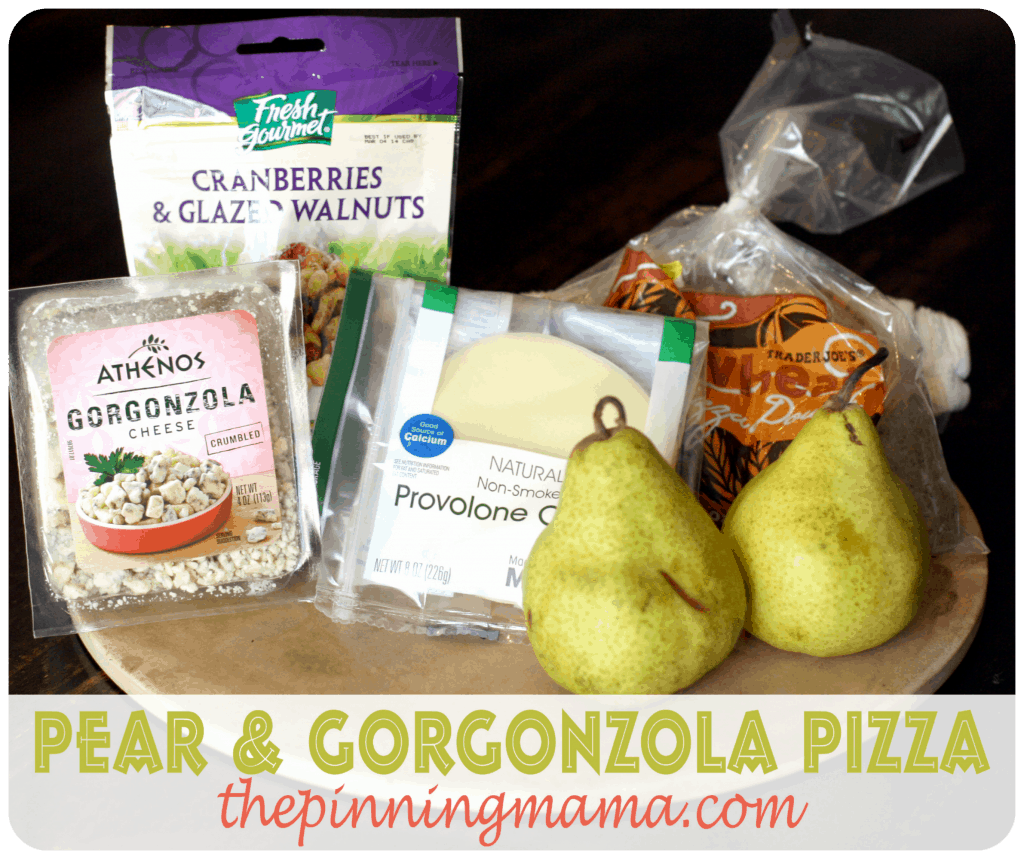 pear gorgonzola pizza ingredients www.thepinningmama.com