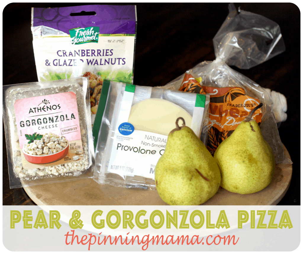 pear gorgonzola pizza ingredients www.thepinningmama.com pear gorgonzola pizza ingredients www.thepinningmama.com