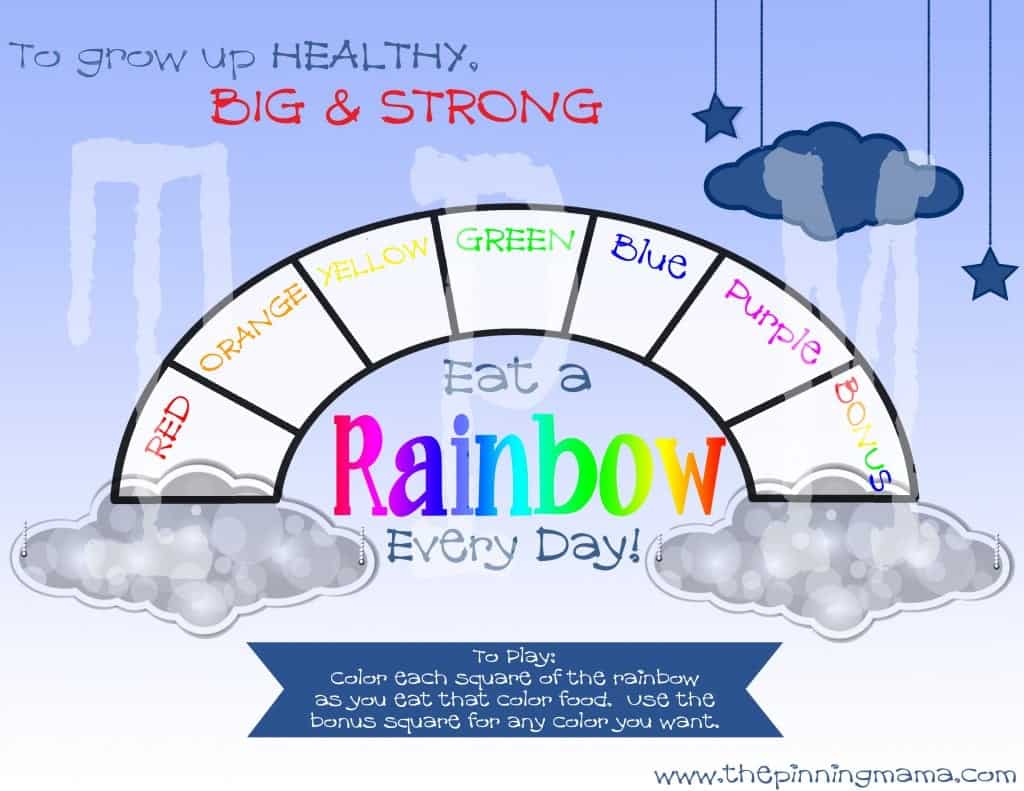 Eat a Rainbow meal time game by www.thepinningmama.com