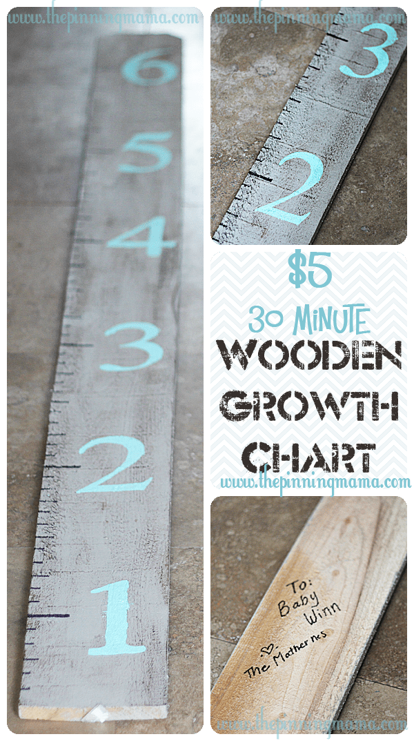 $5 + 30 Minute Wooden Growth Chart • The Pinning Mama
