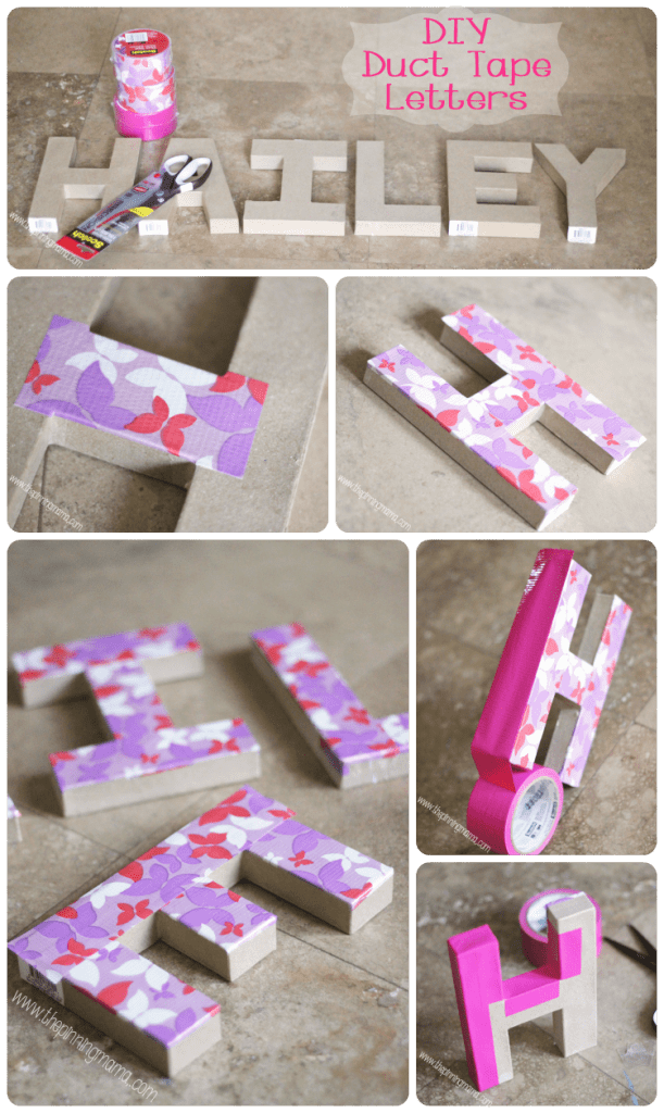 Duct Tape Mongrammed Letters by www.thepinningmama.com