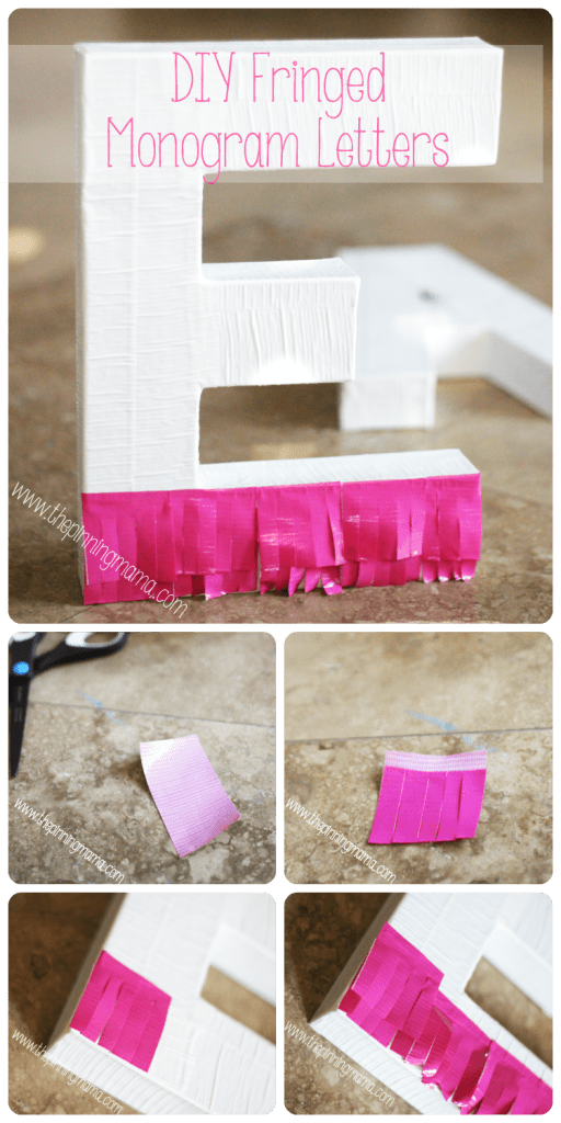 Duct Tape Mongrammed Letters by www.thepinningmama.com