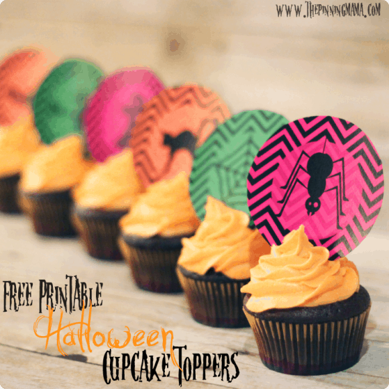Free Printable Halloween Cupcake Toppers by www.thepinningmama.com