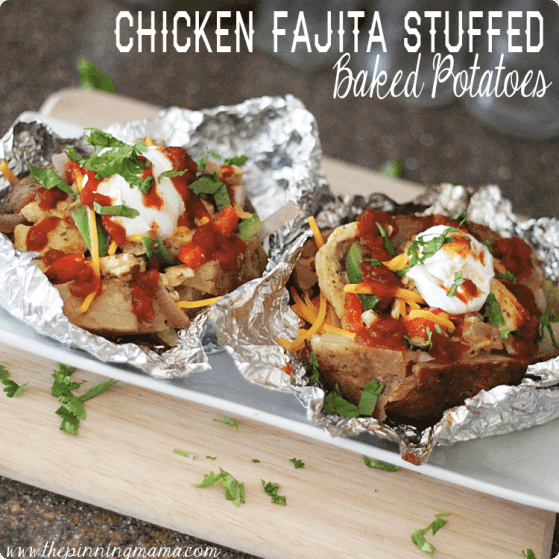 {Easy Family Dinners) Chicken Fajita Stuffed Baked Potato - click for recipe #shop