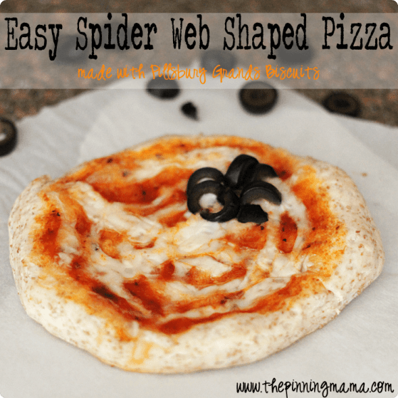 Easy Weeknight Dinner: Pillsbury Spider Shaped Pizza - click here for recipe