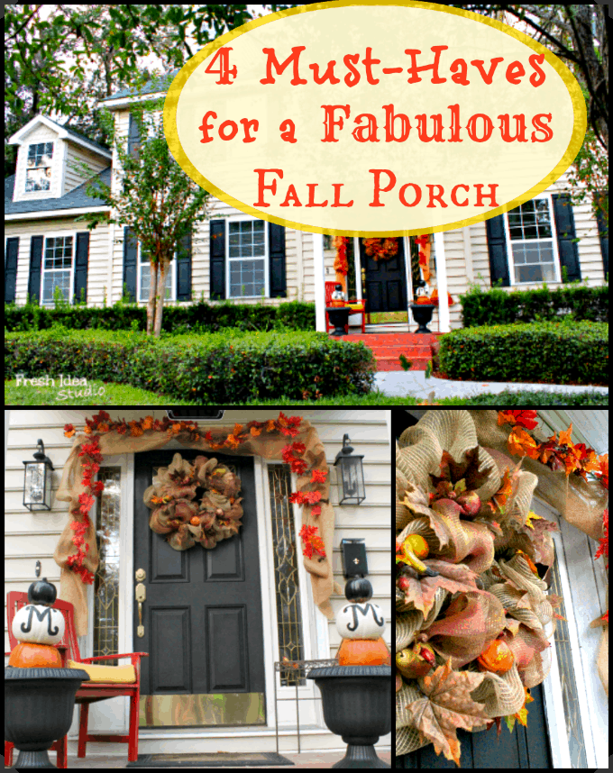 4 must haves for a fall porch collage