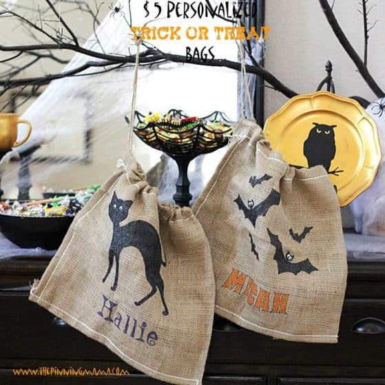 Make this EASY Personalized Halloween Trick or Treat Candy Bag for under $5!