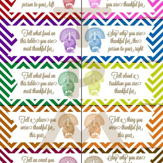 Thanksgiving conversation starter FREE PRINTABLE- Click here to download from www.thepinningmama.com