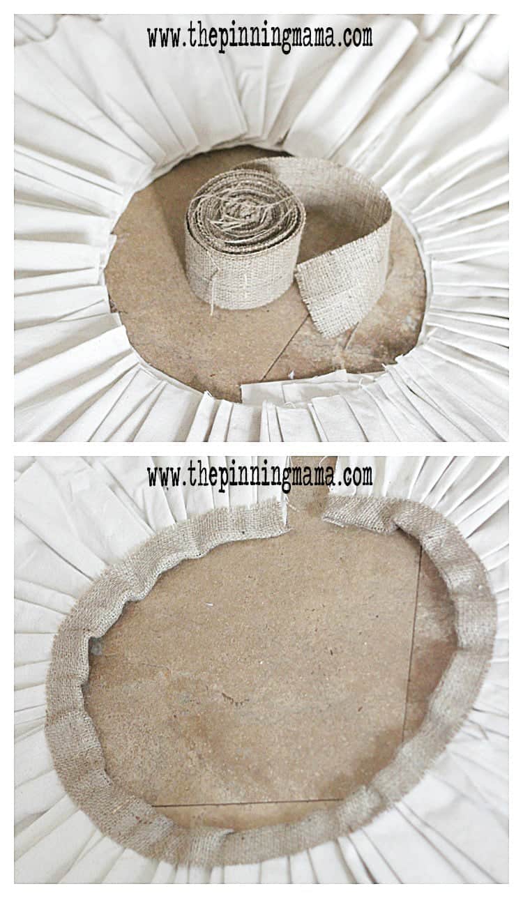 DIY Drop Cloth & Burlap Christmas Tree Skirt by www.thepinningmama.com