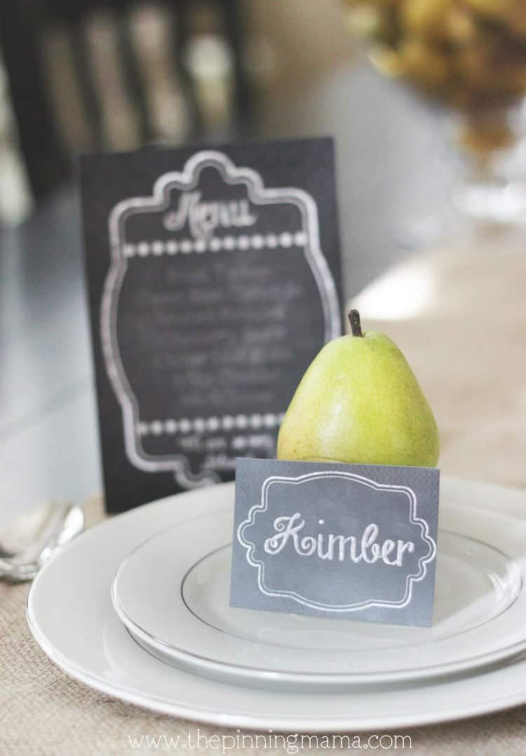 Free Printable Chalkboard Menu and Place Card  --->click here for free download