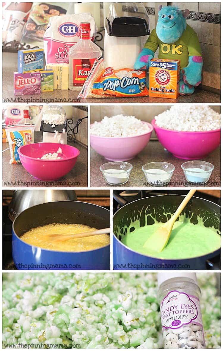 Monsters University Candied Monster Popcorn www.thepinningmama.com