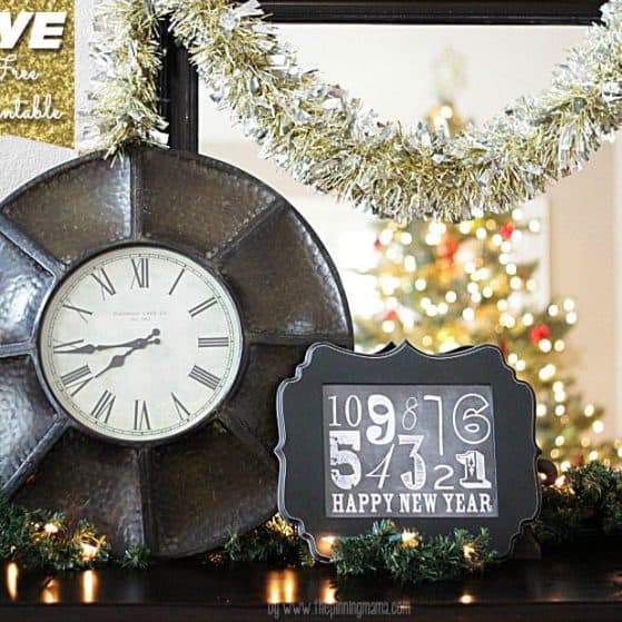 New Year's Eve Free Printable Download. Love the cute Chalkboard look!