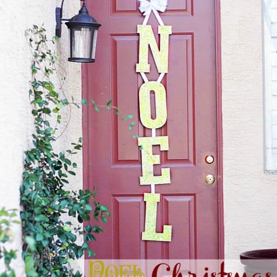 Noel Christmas Door Decor by www.thepinningmama.com