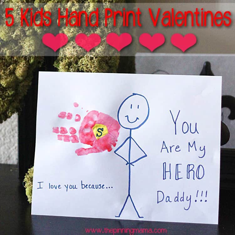 Kids Hand Print Valentine Ideas - Click here to see all!