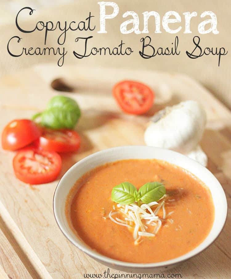 Copycat Panera Tomato Basil Soup. This is pretty much the BEST soup I have ever eaten!