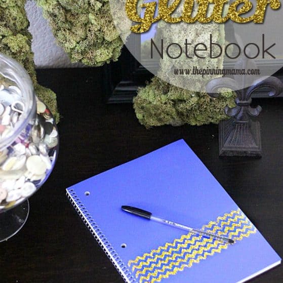 10 Minute DIY Chevron Glitter Notebook