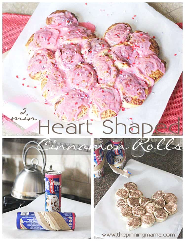 YUM! 5 minute easy Heart Cinnamon Rolls made with @Pillsburyideas cinnamon rolls!