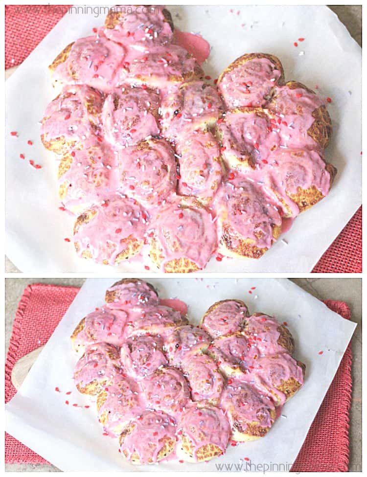 YUM! 5 minute easy Heart Cinnamon Rolls made with @Pillsburyideas cinnamon rolls!