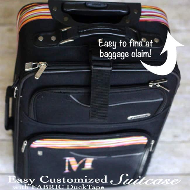 Never lose your suitcase at baggage claim again! Easy Customized Suitcase with Fabric Duck Tape®