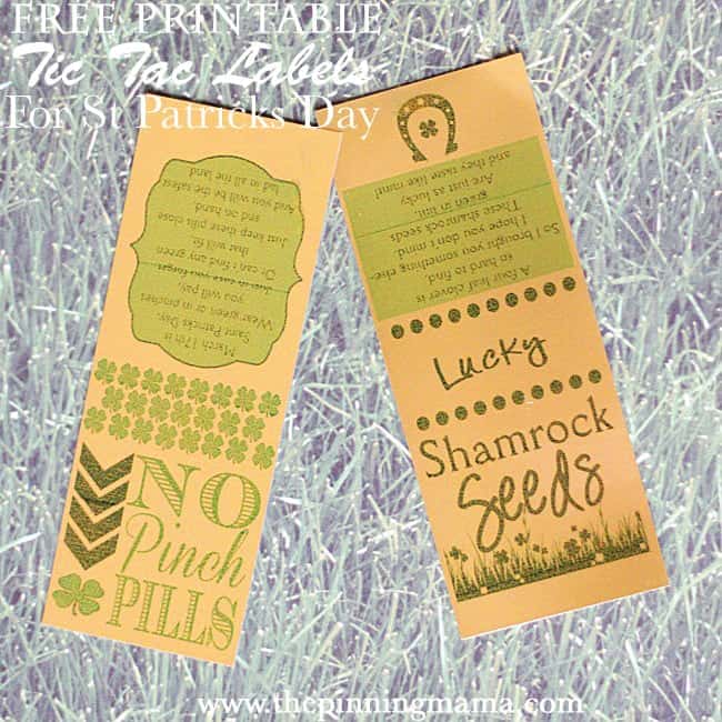 Free Printable Tic Tac Labels for Saint Patrick's Day