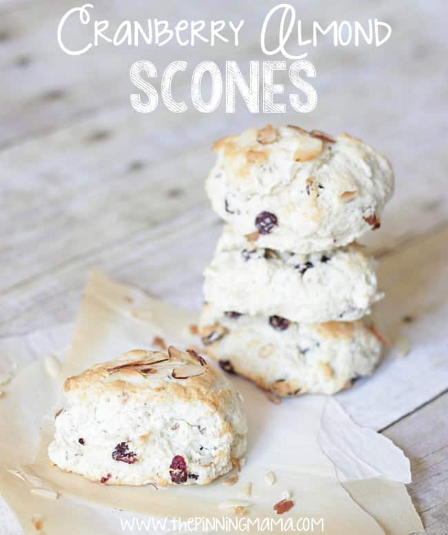 Cranberry Almond Scones - Click here for recipe. So EASY!