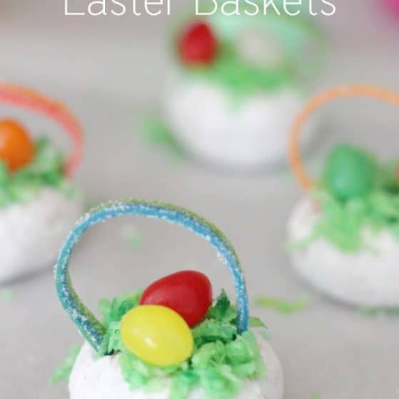 Powdered Donut Easter Basket Treats - click for easy tutorial