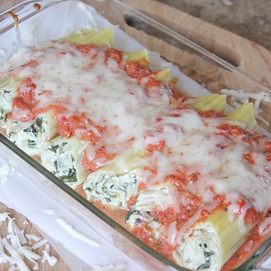 Spinach Artichoke Manicotti recipe
