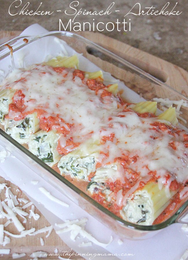 Spinach Artichoke Manicotti recipe
