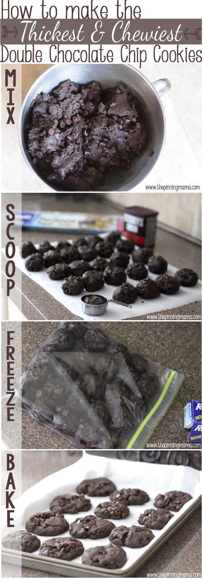 If you ever had problems with your cookies becoming super thin when they bake you NEED to read this! How to make Double Chocolate Chip Cookies Thick and Chewy