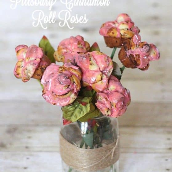 Cinnamon Roll Roses made from @pillsburyideas Cinnamon Rolls! They only take 10 minutes to make!