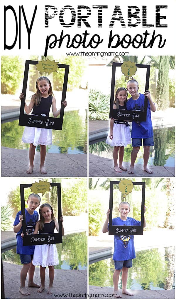 DIY Portable photo booth is perfect for end of school parties and hang outs this summer!