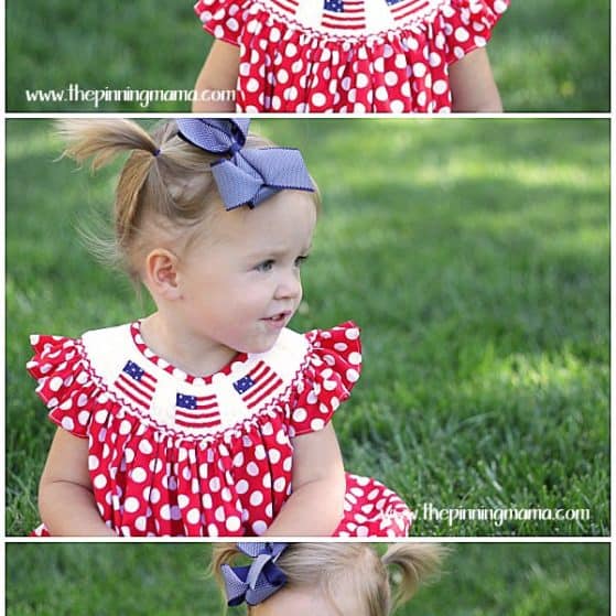 Little girl's smocked flag outfit for 4th of July *LOVE*